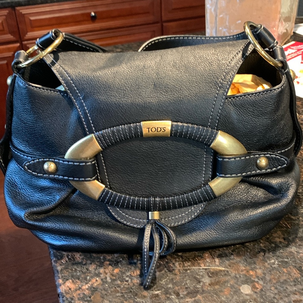 TOD’S Vintage Y2K Black Leather Large Bag - Pre-Owned